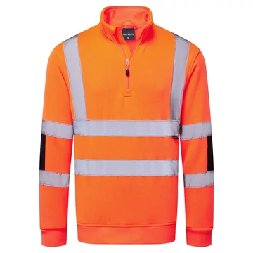 B314ORR4XL Portwest Hi-Vis cipzáras kötött pulóver