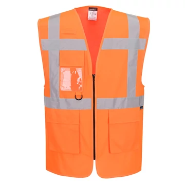 ES476ORR4XL Portwest ES1 Essential Hi-Vis cipzáras vezetői mellény