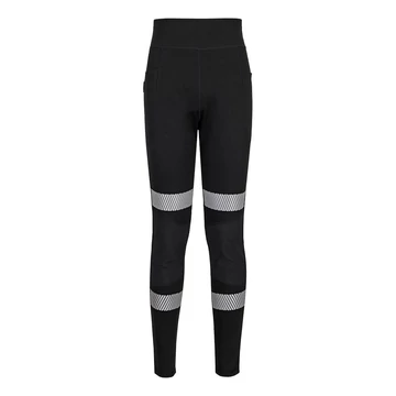 KX381BKR4XL Damen-Leggings aus 4-Wege-Stretchmaterial, mit hitzeversiegelten, segmentierten Reflexstreifen, hohe