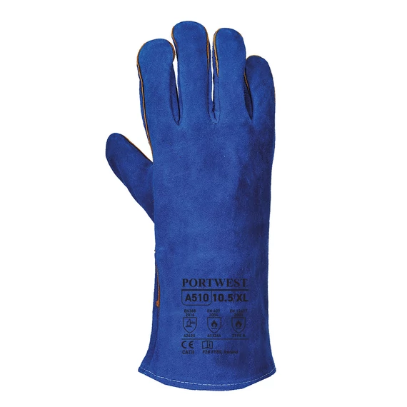 A510BLUM Diese Spaltleder Handschuhe  mit 35 cm langer Stulpe werden in Hitzebereichen verwendet. Ideal für S