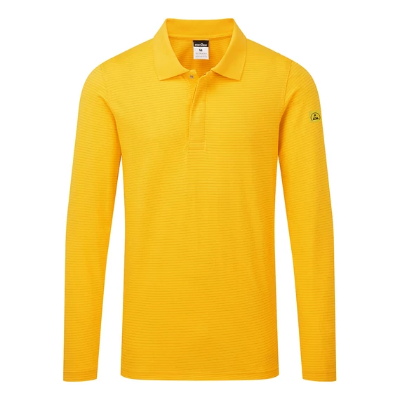AS23YE3M Dieses antistatische Langarm - Poloshirt ist leicht und bequem. Der hohe Baumwollanteil macht es ide