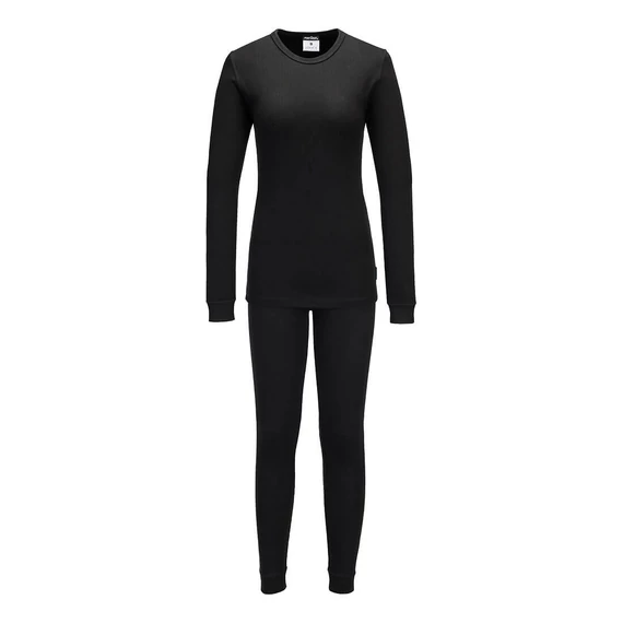 B128BKRL Damen Unterwäsche-Set bestehend aus langärmeligem Rundhals-Oberteil und Leggings, das zuverlässige I