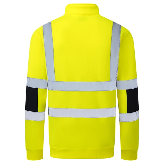 B314YER4XL Portwest Hi-Vis cipzáras kötött pulóver