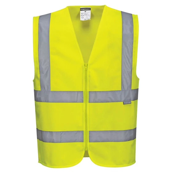 C375YER4XL Diese Warnschutzweste hat einen Frontreißverschluss für guten Sitz. Maximale Sichtbarkeit bei Tagesl