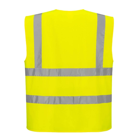 C375YER4XL Diese Warnschutzweste hat einen Frontreißverschluss für guten Sitz. Maximale Sichtbarkeit bei Tagesl