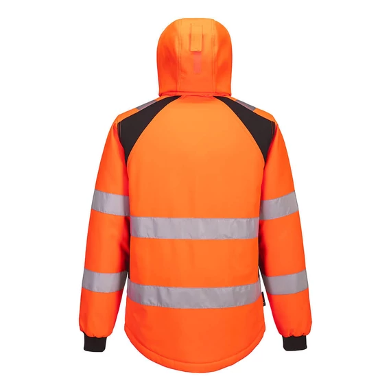 CD809OBR4XL Warnschutzjacke mit abnehmbarer Kapuze, Material mit UPF 40 (blockiert 98 % der UV-Strahlen), EN ISO