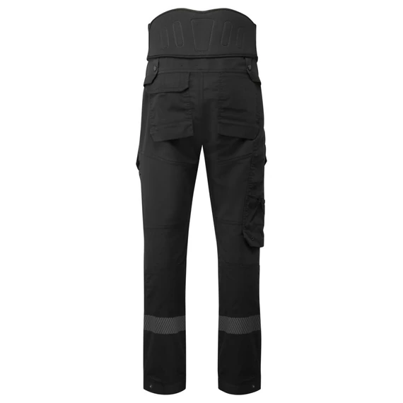 DX408BKR4XL Arbeitshose mit 4-Wege-Stretchmaterial, Belüftungsöffnungen, reflektierendem Saum, vorgeformten Knie