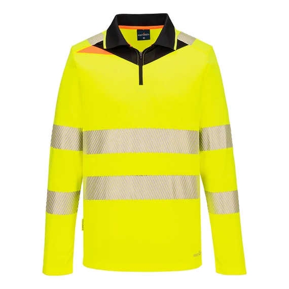 DX419YBR4XL Mit feuchtigkeitsableitendem Stoff, Kontrastkragen und fluoreszierendem Streifen, Kontrastfarbe, Sli