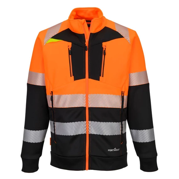DX490OBR4XL Portwest DX4 Hi-Vis Class 1 Funnel-Neck Zip-Pullover