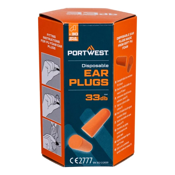 EP13ORR EP13ORR Portwest PU-Schaum-Gehörschutzstöpsel (30 Paar)