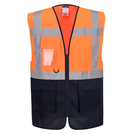 ES076ONR4XL Portwest ES1 Essential Hi-Vis kontraszt cipzáras vezetői mellény