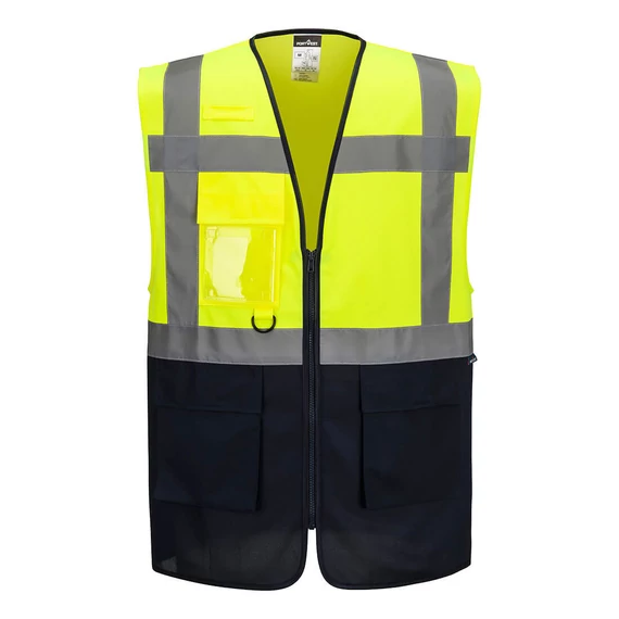 ES076YNR4XL Portwest ES1 Essential Hi-Vis kontraszt cipzáras vezetői mellény