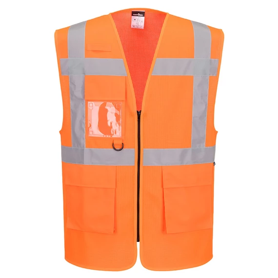 ES376ORR4XL Portwest ES1 Essential Hi-Vis Mesh cipzáras vezetői mellény