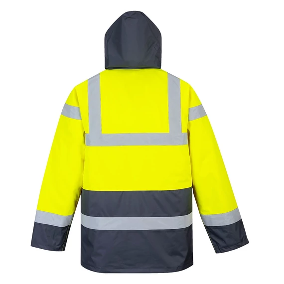 ES466YNR4XL Wasserdichte Hi-Vis Jacke mit verschweißten Nähten und extrem wasserabweisender, PFAS-freier Texpel