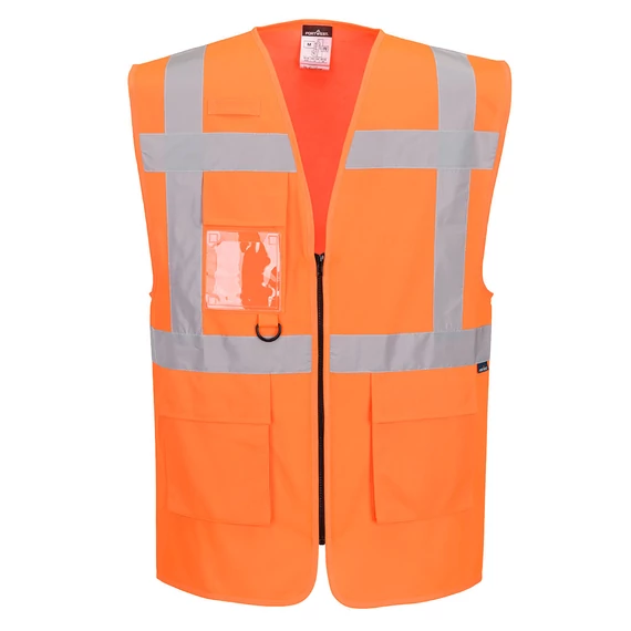 ES476ORR4XL Portwest ES1 Essential Hi-Vis cipzáras vezetői mellény