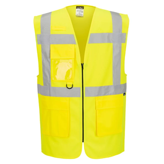 ES476YER4XL Portwest ES1 Essential Hi-Vis cipzáras vezetői mellény
