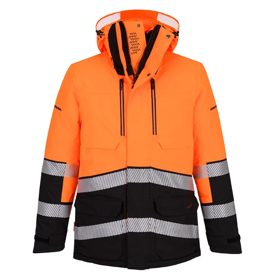 EV401OBRL Hi-Vis Winterparka mit hochwertigem, atmungsaktivem und winddichtem Material mit mechanischen Stretc