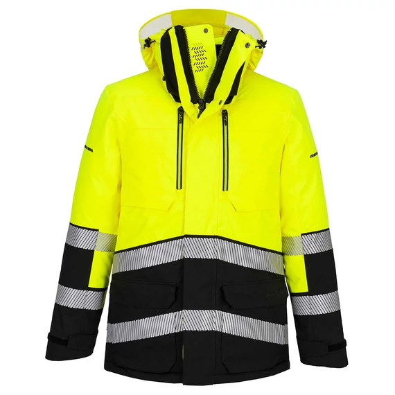EV401YBRL Hi-Vis Winterparka mit hochwertigem, atmungsaktivem und winddichtem Material mit mechanischen Stretc