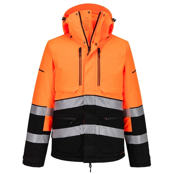 EV467OBRL Hi-Vis Winterjacke aus hochwertigem, atmungsaktivem und winddichtem Material mit mechanischen Stretc