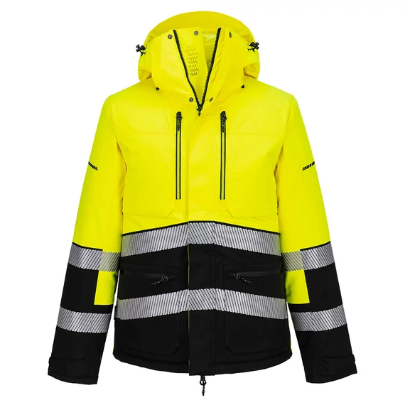EV467YBRL Hi-Vis Winterjacke aus hochwertigem, atmungsaktivem und winddichtem Material mit mechanischen Stretc