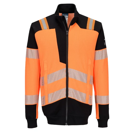 FR756OBRL Portwest PW3 Modaflame Knit Hi-Vis lángálló cipzáras pulóver