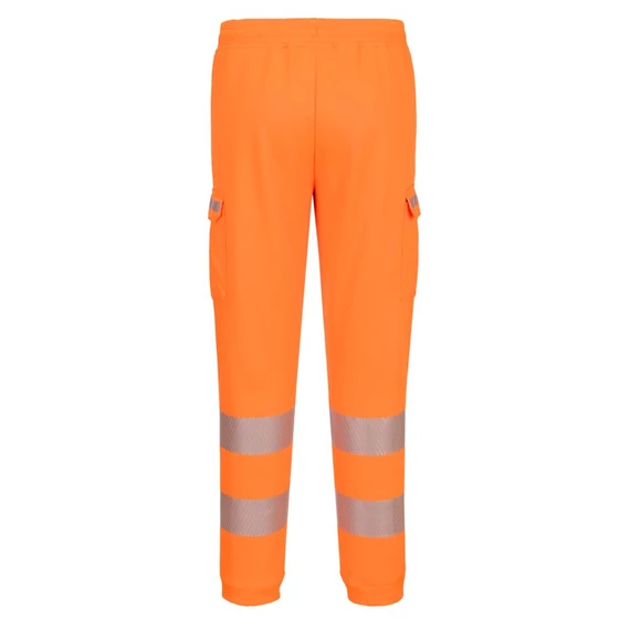 KX348ORR4XL Eine Hi-Vis Hose aus Strickgewebe mit gebürsteter Rückseite, mit Kordelzug verstellbarem Bund, mit g
