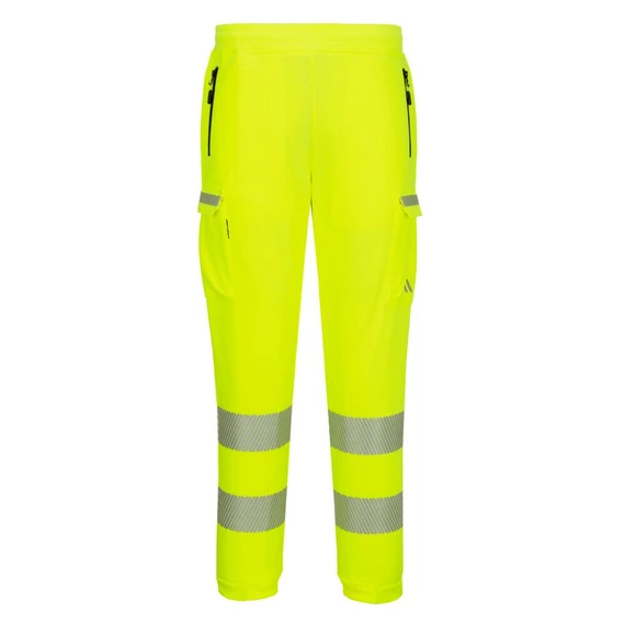 KX348YER4XL Eine Hi-Vis Hose aus Strickgewebe mit gebürsteter Rückseite, mit Kordelzug verstellbarem Bund, mit g