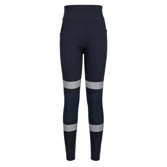 KX381NVR4XL Damen-Leggings aus 4-Wege-Stretchmaterial, mit hitzeversiegelten, segmentierten Reflexstreifen, hohe