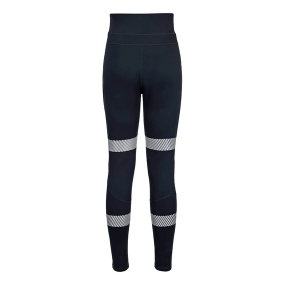 KX381NVR4XL Damen-Leggings aus 4-Wege-Stretchmaterial, mit hitzeversiegelten, segmentierten Reflexstreifen, hohe