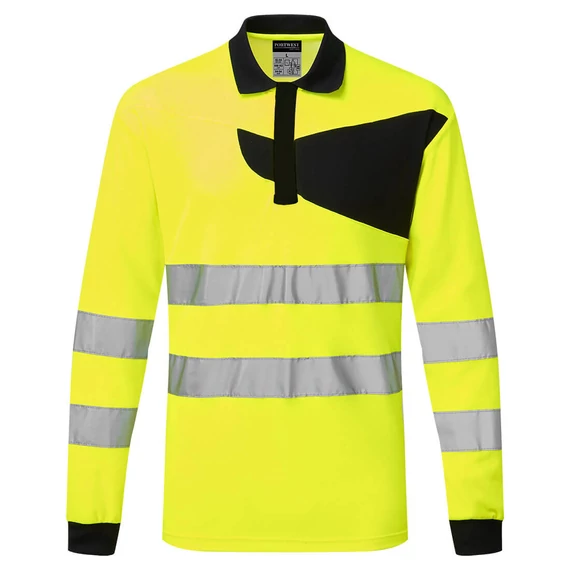 PW220YBRS PW2 Warnschutz Polo Shirt langarm