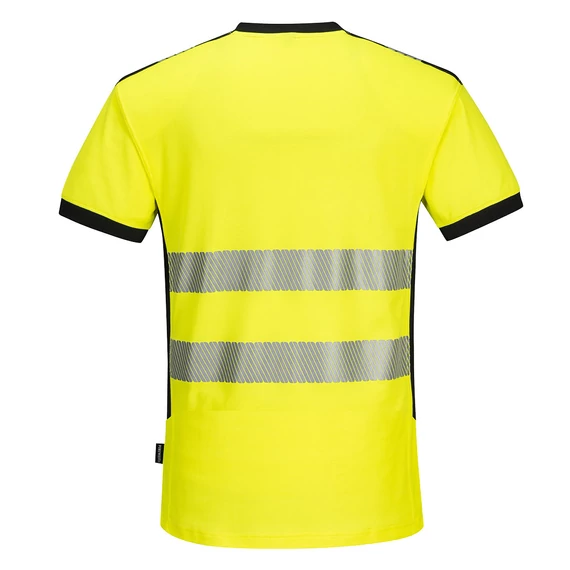 PW310YBR4XL PW3 Warnschutz-T-Shirt mit V-Ausschnitt und Mesh Einsatz kurzarm