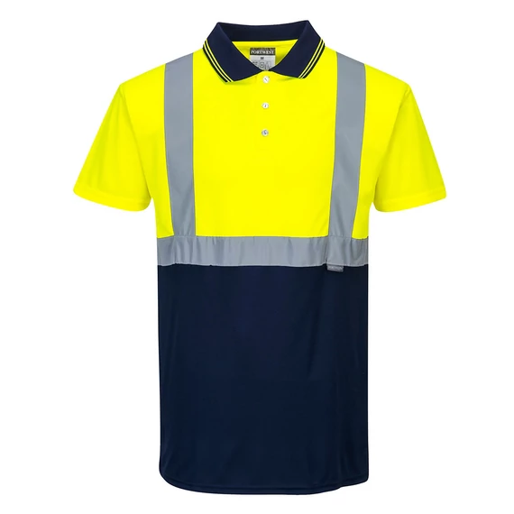 S479YNR4XL Warnschutz Kontrast Poloshirt kurzarm